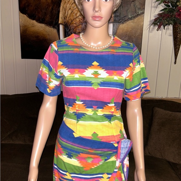 Affinity by Margo’s • Vintage • USA • Medium • Multi-Colors • Aztec • Dress - Picture 4 of 16